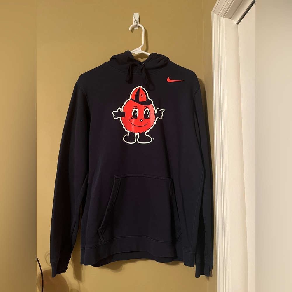 Men's Nike Navy Blue Syracuse Orange Vintage School Logo Pullover Hoodie